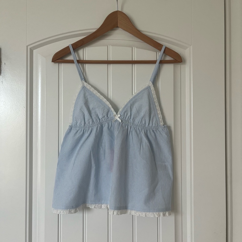 Edikted Danna Pinstripe Babydoll Tank Top